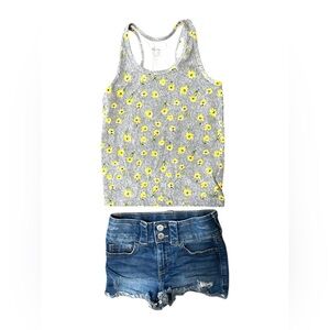Old Navy & H&M Brands, Denim Shorts & Floral Tank, Girl’s SZ: 8